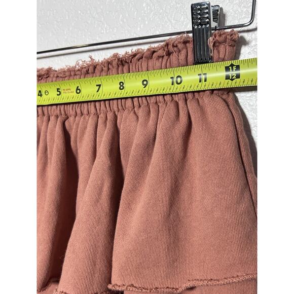 Aerie Hoodie Mini Skirt Ruffled Rust Orange Size Extra Small 100% Cotton - Picture 4 of 5